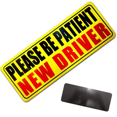 Magnetic Please Be Patient New Driver Sticker Please Be Patient Student Driver Decorative Sticker Car Styling Glass Bumper Decal
