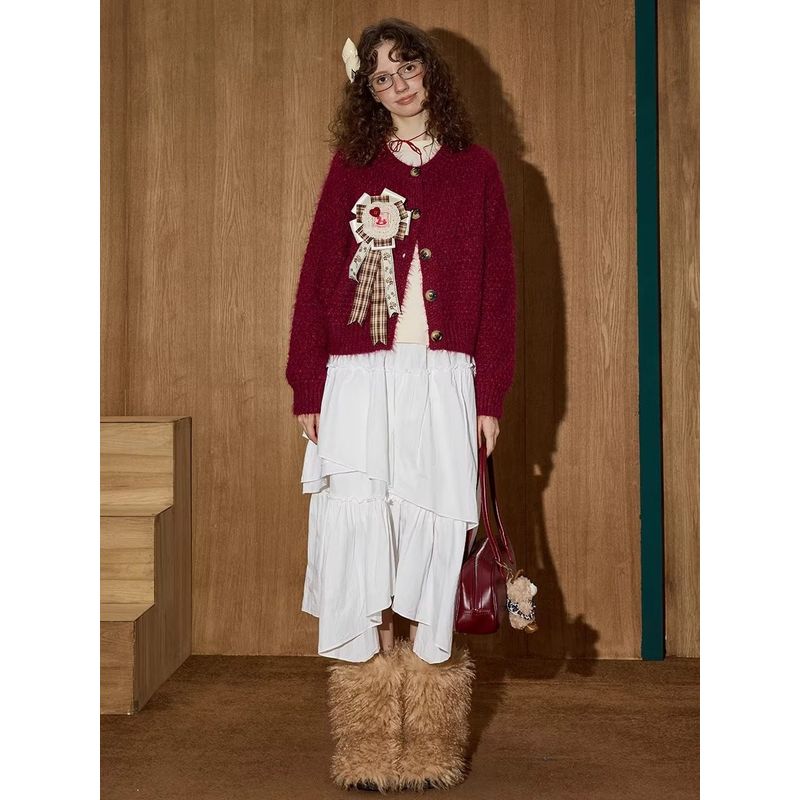 Coolhut High-End Short Cardigan with a Chic and Relaxed Style, Loose Knit, Winter 2026 Women's Sweater Cardigan