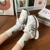 Dad Shoes Women's Hong Kong Style Retro Niche Platform Sports Shoes 2025 Autumn Versatile Mesh Casual Lace-up White Shoes