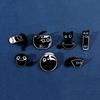 Fish Tank Black Kitten Brooches Cup Cat Metal Badge Animal Jewelry Gift Black Cat Enamel Pin  Coat