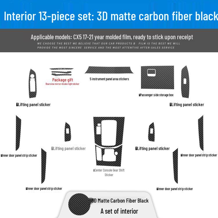 Mazda CX5/CX30 (17-21) Interior Carbon Fiber Sticker - Damage-Free Replacement