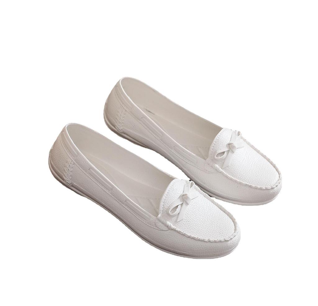 2022 Korean Style Women's White Loafers - Flat Mom, Casual Low-Cut, Nurse & Maternity Shoes.