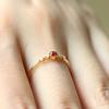 New 18k Gold-plated Ruby Ring, Female European and American Fashion Engagement Tail Ring