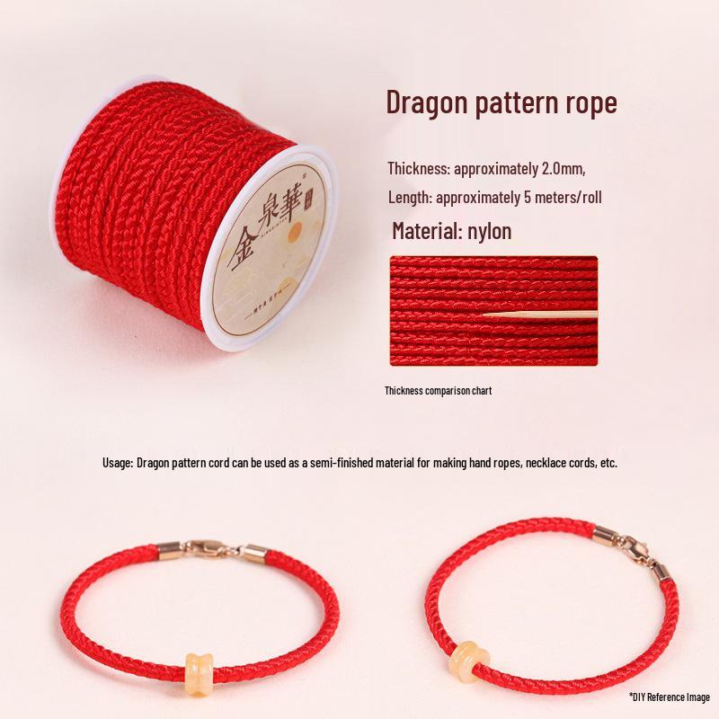 Handmade Red String Woven Bracelet: Jade Thread Braided DIY Material