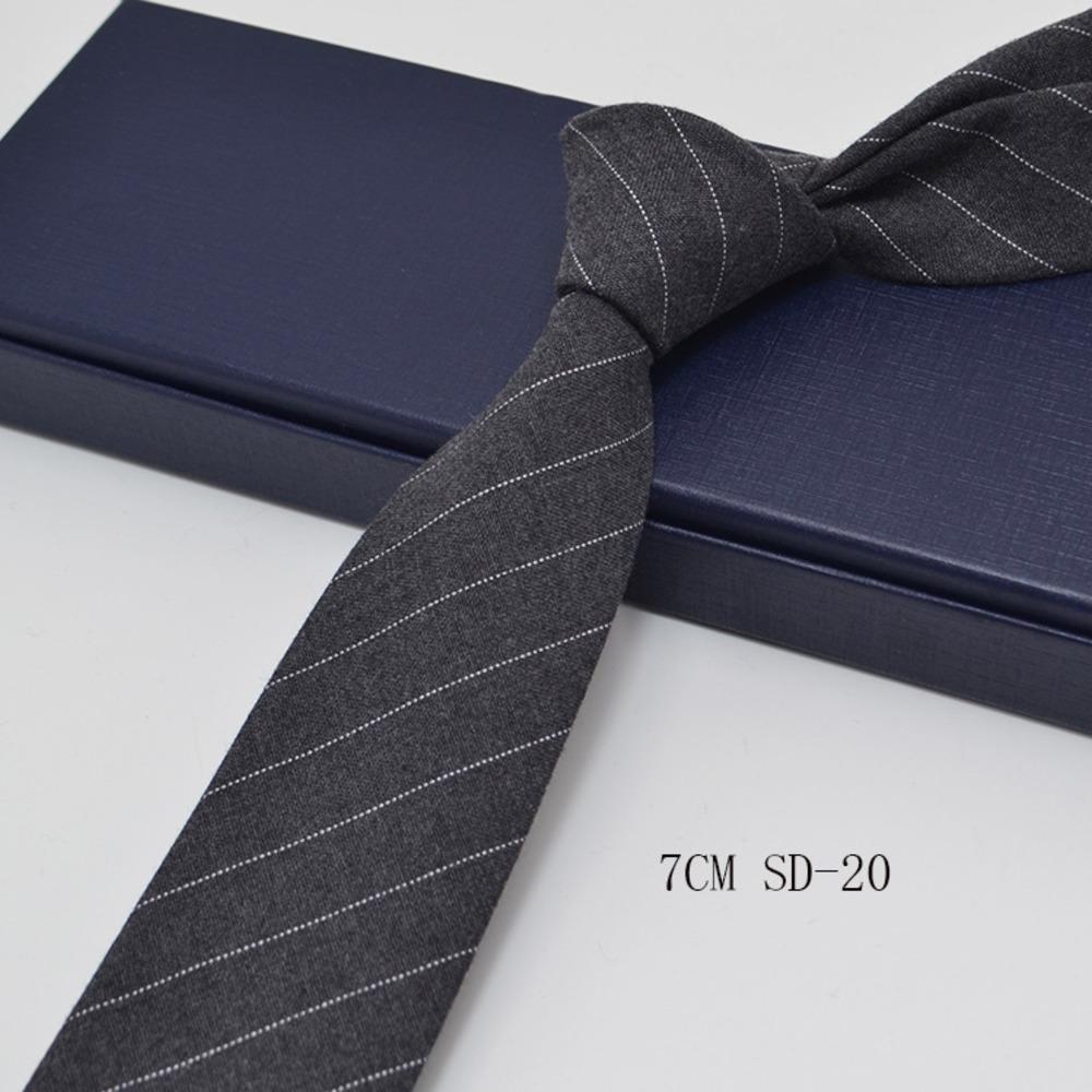 Luxury 7cm Grey Plaid Cotton Neck Ties For Men Soft TR Fabric Red Striped Neckties Casual Ties Wedding Party Groom Cravat Gift