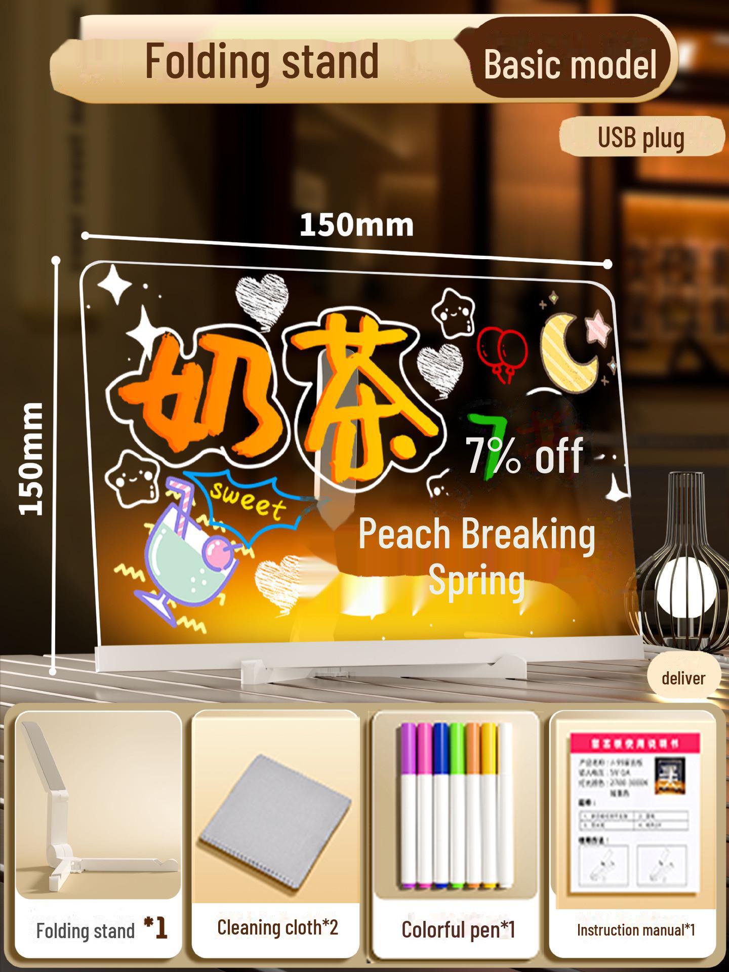 

Стираемая светящаяся флуоресцентная акриловая настольная табличка с функциями зарядки и письма.