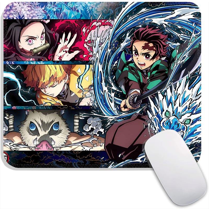 Anime Standard Mouse Pad Demon Slayer Gamer Mouse Mat Small Gaming Mousepad Travel Mouse Mats Non-Slip Office Mousemats