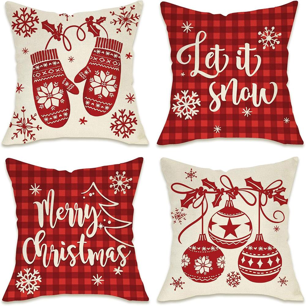 Christmas Delights: Let It Snow, Merry Christmas Pillowcases with Festive Designs Sofas, Bedroom Pillow Covers, Holiday Gifts