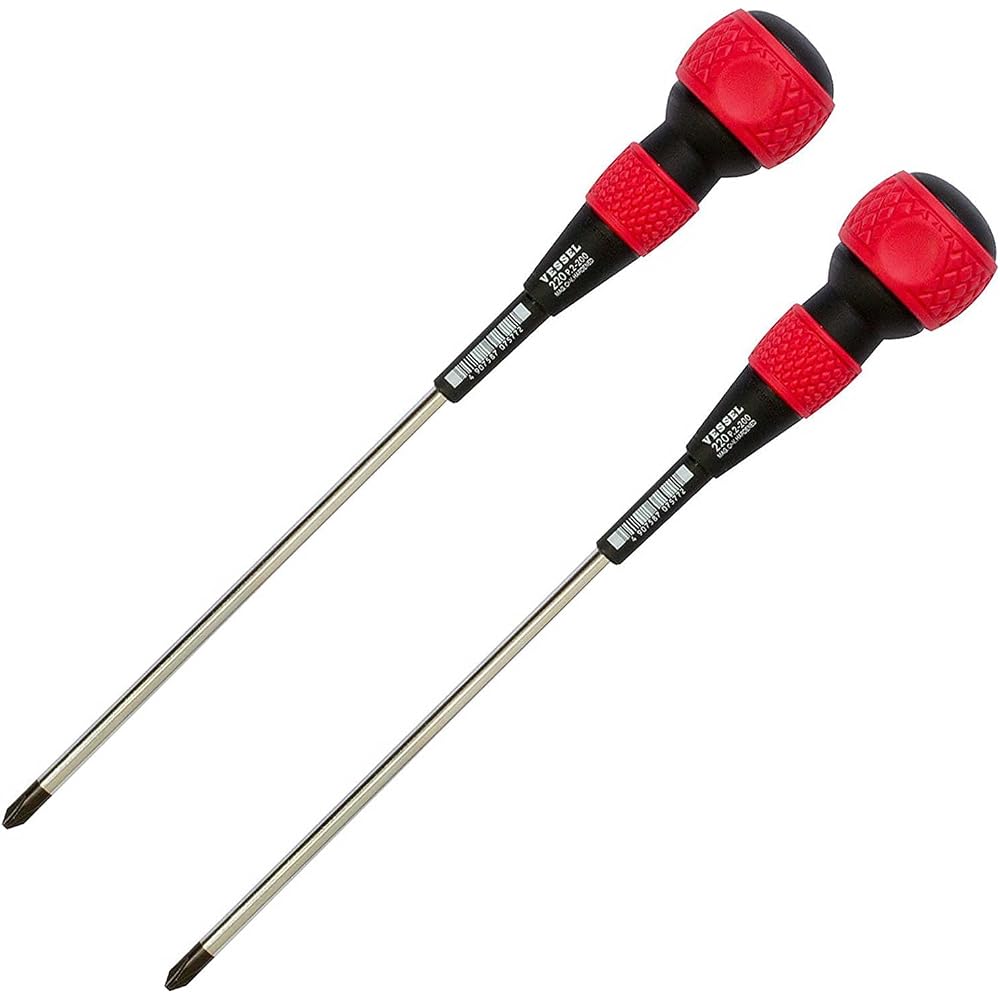 VESSEL Ball-Grip Screwdriver No. 220 Phillips 2×200, Set of 2