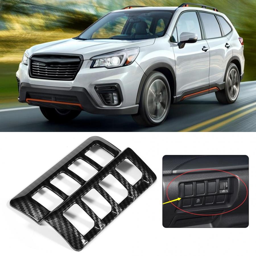 Car Headlight Adjustment Switch Cover Trim Decoration Frame Fit for Subaru Forester SK  Carbon Fiber Grain Car