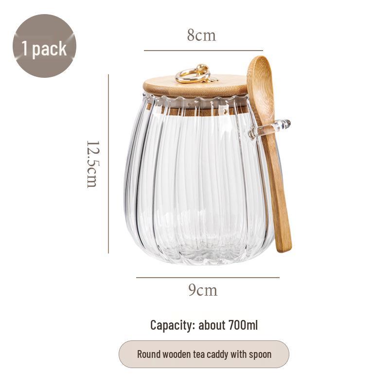 Compact High Borosilicate Glass Jar for Tea, Sugar, and Dried Fruits - Portable and Sealed