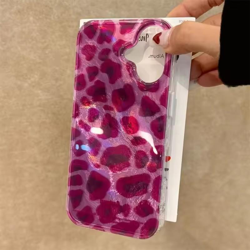 Purple Leopard Print Glacier Pattern Phone Case For iPhone17 16 15 14 13 12 11 Pro Max  Plus  Shockproof Back Cover