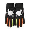 Kids' Winter Gloves: Fleece-Lined, Warm, Non-Slip, Waterproof for Skiing, Cycling, and Playing, with Cute Ribbed Cuffs and Five Finger Design.