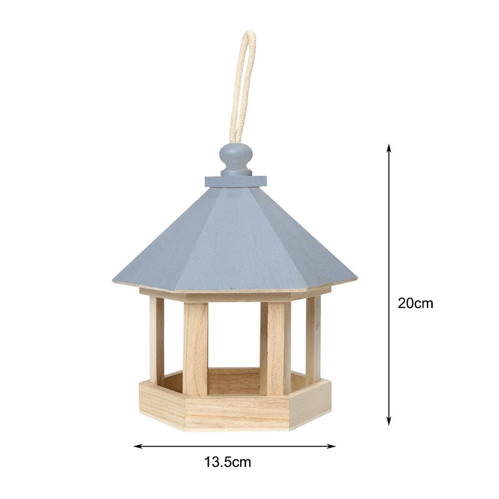 Bird Feeder Parrot Cage Wooden Seeds Food Container Birdhouse Storage Container Water Dispenser for Garden Villa Decoration