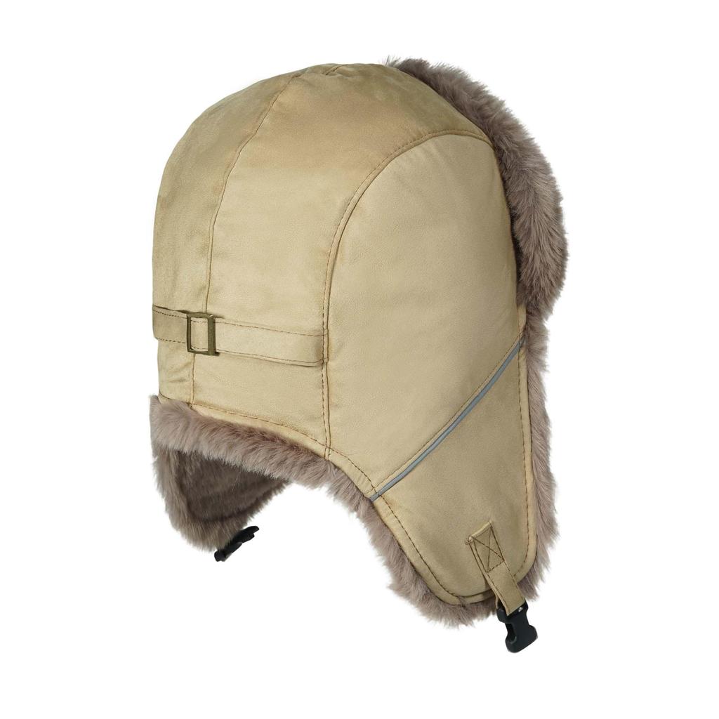 CROOGO Pilot Winter Hat with Ear Badlands Cold Bomber Perfect for Outdoor and Heavy Khaki Cap, Flaps, Warm, Cap, Skiing, Flying, Weather, Windproof,
