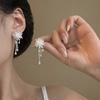 K Real Gold Electroplated Zircon Silver Needle Fireworks Fringed Earrings Individual Cold Wind Studs Niche High-end Earrings
