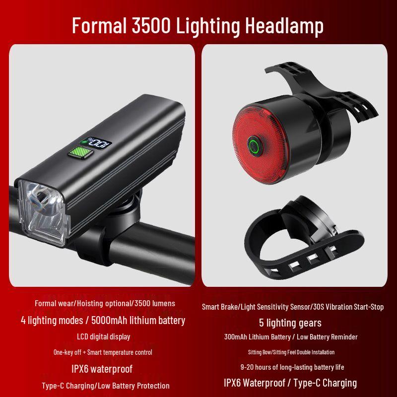 Rechargeable Bicycle Headlight for Night Riding - Strong, Durable, and Ideal for Road and Mountain Bikes