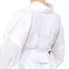 [KYOETSU] Washable Two-Piece Nagajuban (Undergarment for Kimono) - White with Patterned Gauze Fabric, Half-Collar, and Neckline Adjustment - Women's