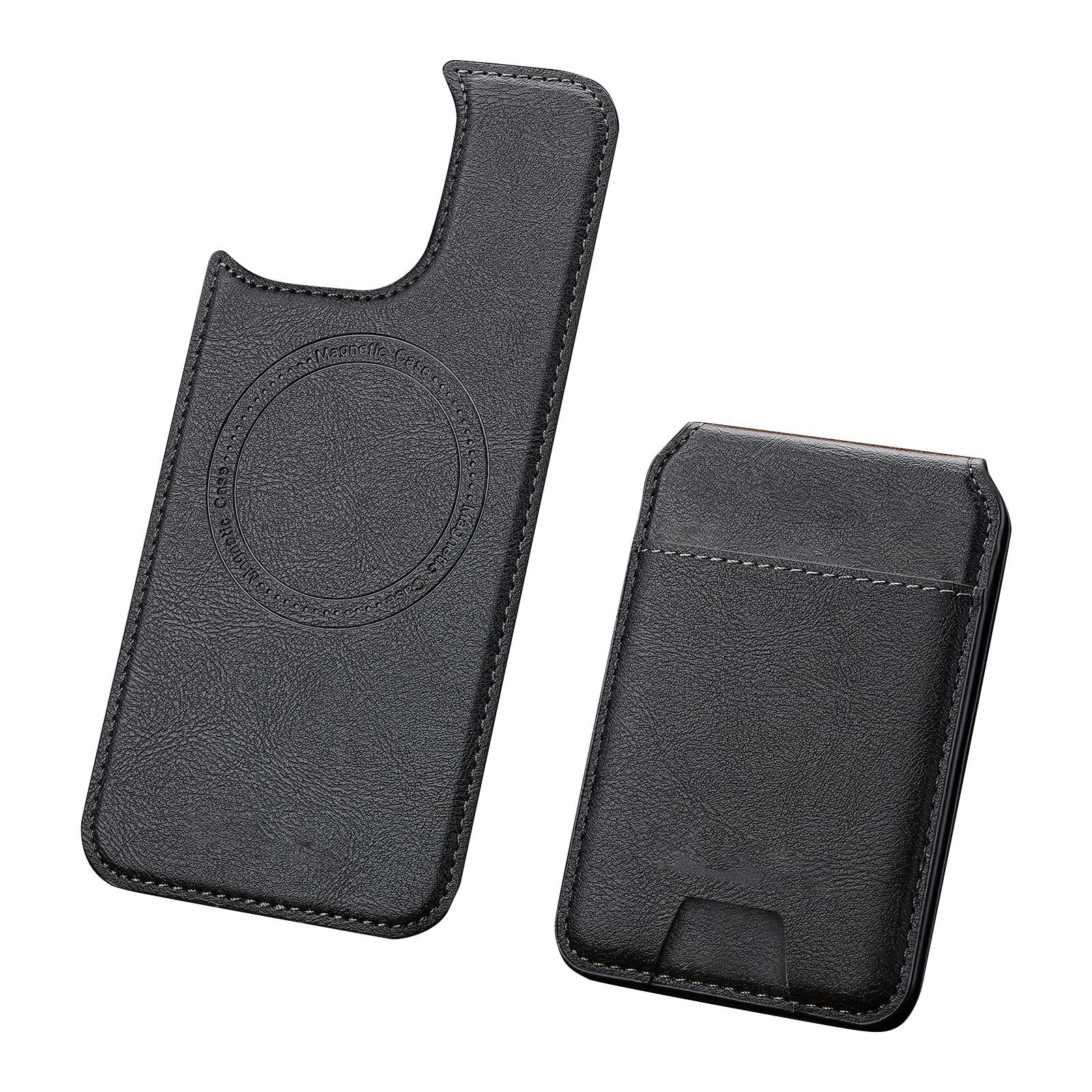 

Кожаные чехлы-кошельки 2 в 1, отстегивающиеся, совместимые с чехлом с держателем для карт, блокировкой RFID, совместимые с зарядкой 6.9, подставка One Size чёрный