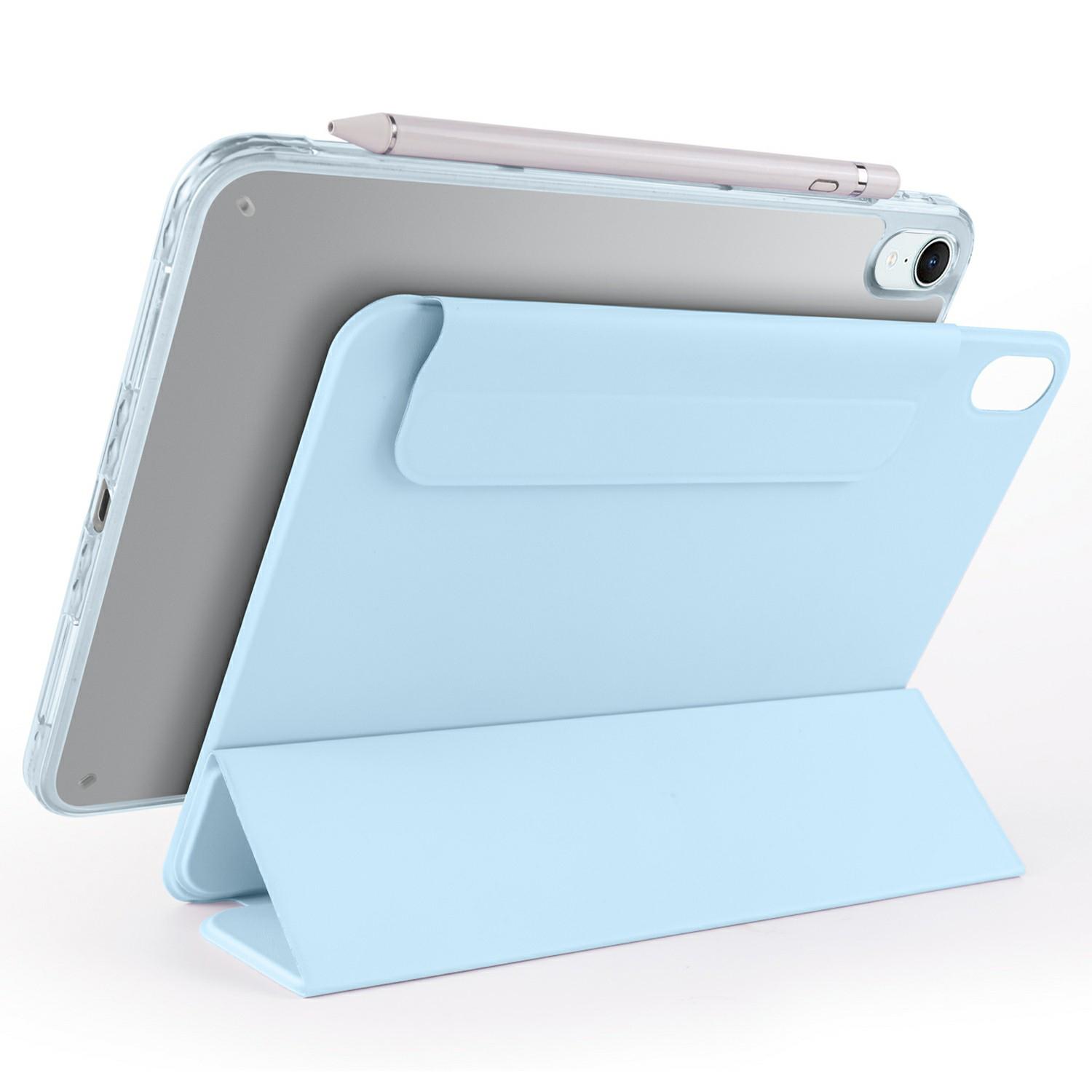 

For iPad mini (2024)/(2021) Case Folding Stand Magnetic Leather Tablet Cover Pink