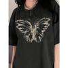 Butterfly Pattern Printing Women's Tees Cotton Women T-Shirts Casual Soft Short Sleeve Tops Comfortable Clothes