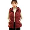 Herfst en winter dames effen kleur glanzende mode capuchon winddicht verdikte warme damesvestjas 5 kleuren