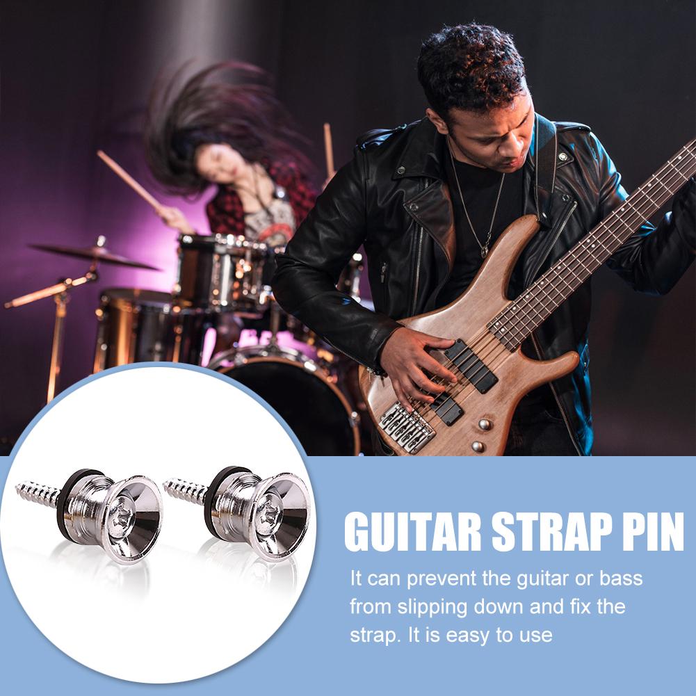40-2pcs Metal Guitar Button Electric Bass Strap Locking Pegs Metal End Ukulele Buckle Lock Pins Parts Guitar Accessories Multi C