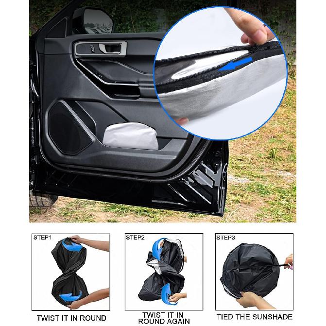 2025 Upgrade Front Windshield Sunshade Fit For Toyota Tundra 2007- Reflector Foldable Car Shade Automotive Windshield Sunshades Toyota Tundra