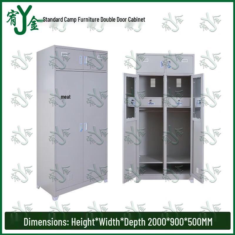 Youjin Two-Door Steel Storage Locker with Mirror