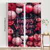2pcs Romantic Valentine's Day Rose & Balloon Curtains, Perfect for Festive Window Decor, Sweet Home Bedroom Living Room Decor