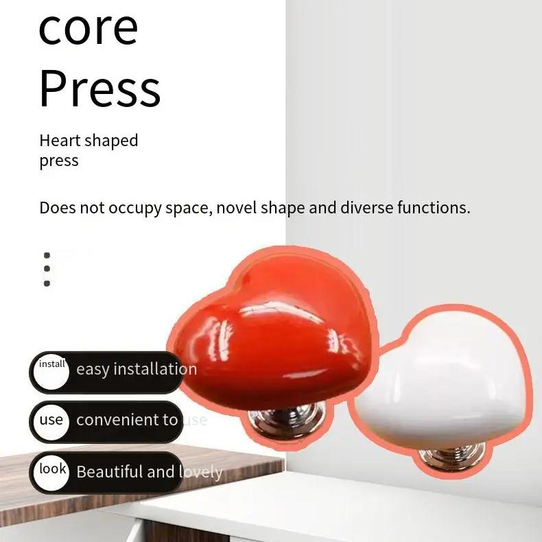 Toilet Press Button Heart Shaped Press Tank Push Switch Toilet Bathing Room Decor Water Press Flush Button