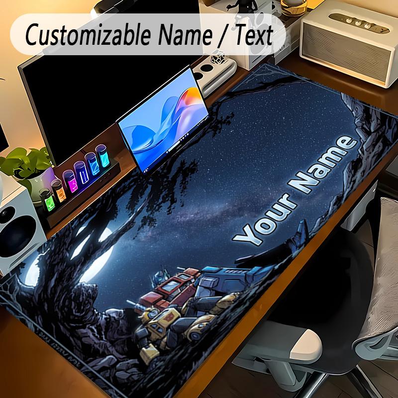 Large Mouse PadTransformers Custom Name Text Personalized Desk Mat Non Slip Gaming Pad