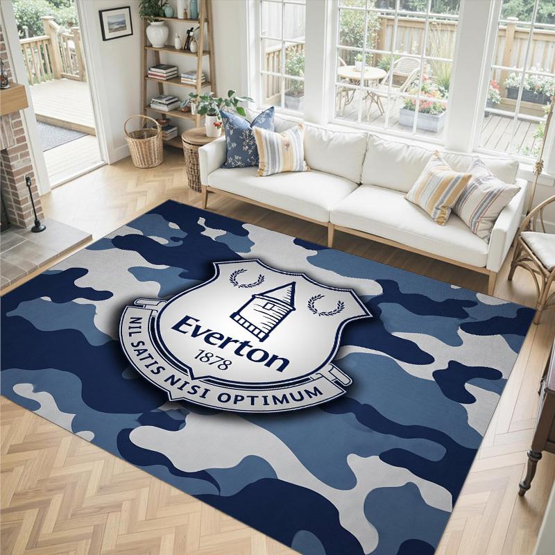 Everton Football Design Crystal Velvet Carpet Cozy Non?Slip Printed Rug For Bedroom Living Room Entrance