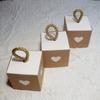 WTEMPO 20PCS 5.5*5.5*5.5CM Heart Shaped Hollow-out Kraft Paper Boxes Retro Cube Small Gift Packaging Boxes