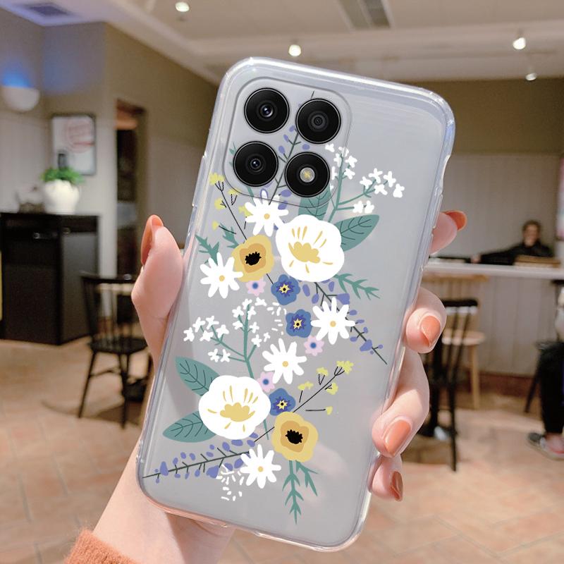 For Honor 70 Lite 5G Case Silicone Soft Clear TPU Coque for Honor X8a X8b X8c X8 5G X6 Phone Cover Print Shell Protection Women