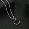 New Carved Double-ring Pendant Stainless Steel Necklace Ring Street Retro Personality Party Necklace Unisex