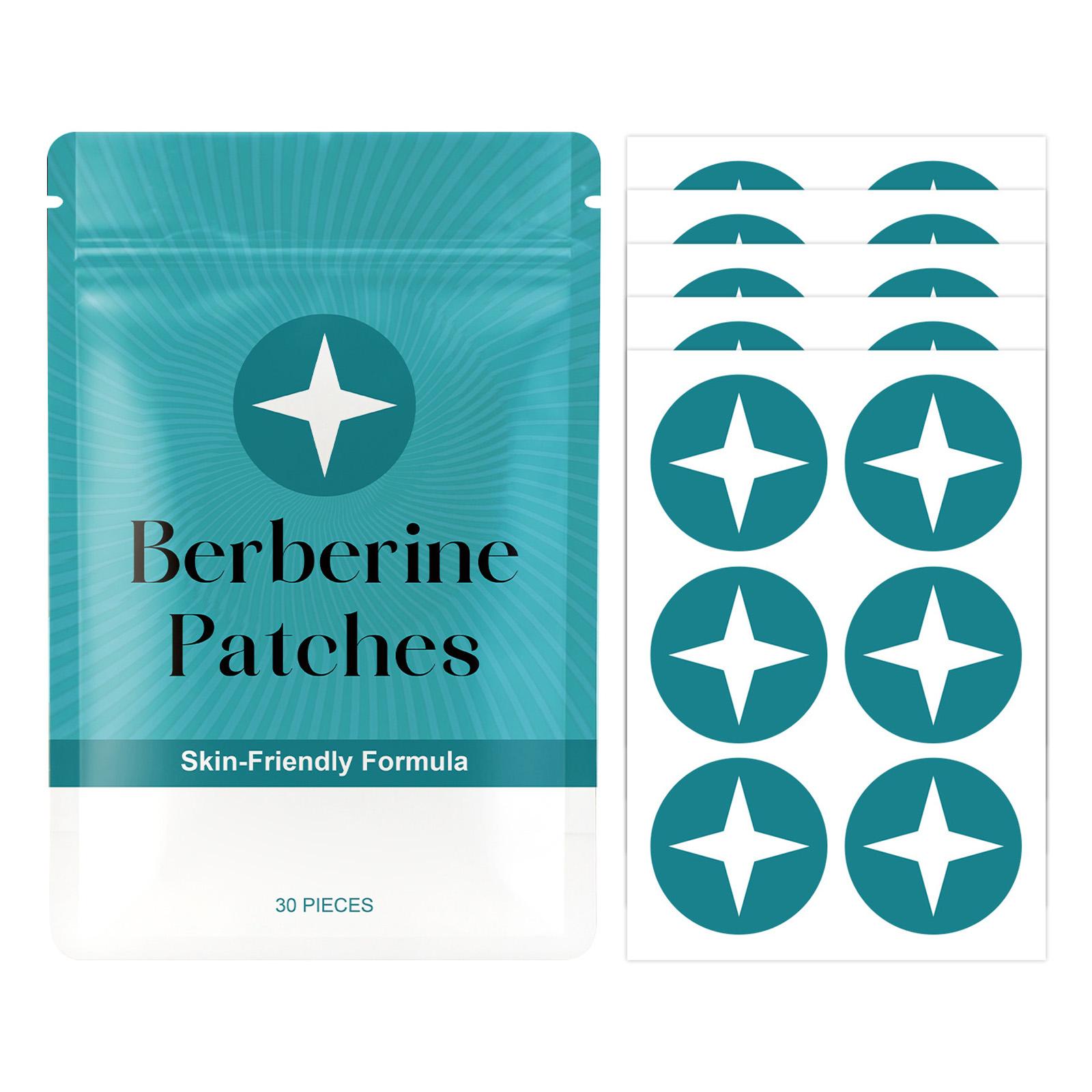 Berberine Body Patches 30 Pieces Skin-Friendly Formula Herbal Adhesive Patches for External Use Easy Application and Removal Suitable for Daily Use one size зелёный