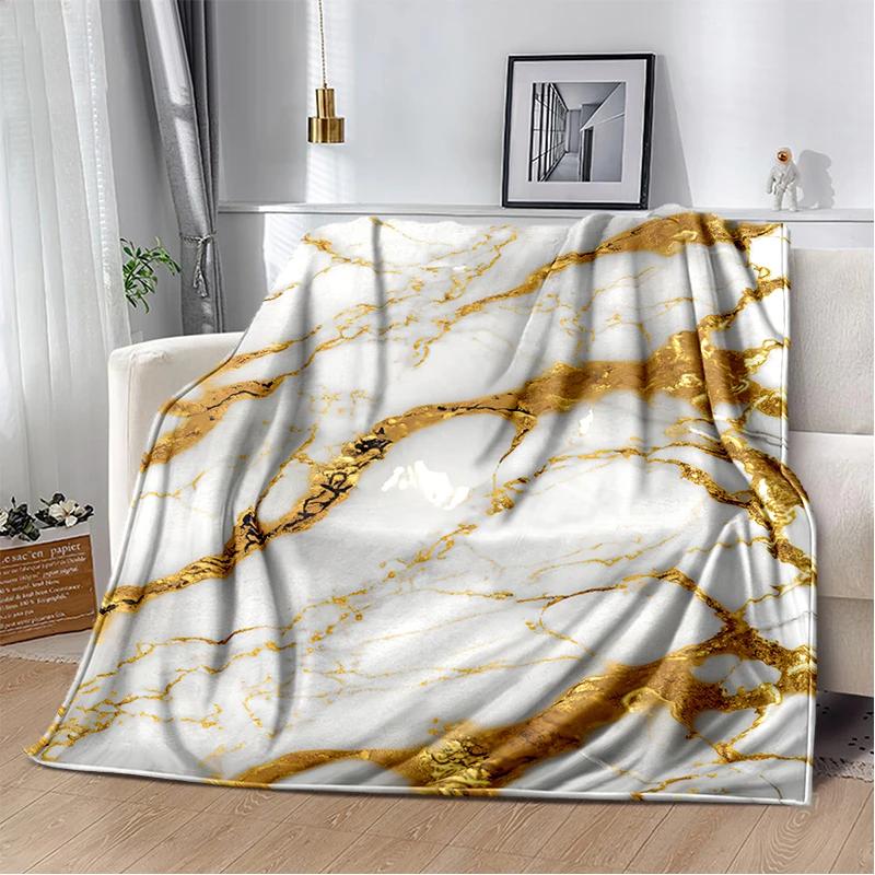 2025 New Style Colour Gold Marble Luxurious Blanket,Soft Throw Blanket for Home Bedroom Bed Sofa Travel Picnic Cover Kid Gift