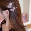 2pc Fahion Alloy Shining Crystal Pink White Heart Star Hairpin Hair Side Clips for Girls Women Wedding Korean Hair Accessories