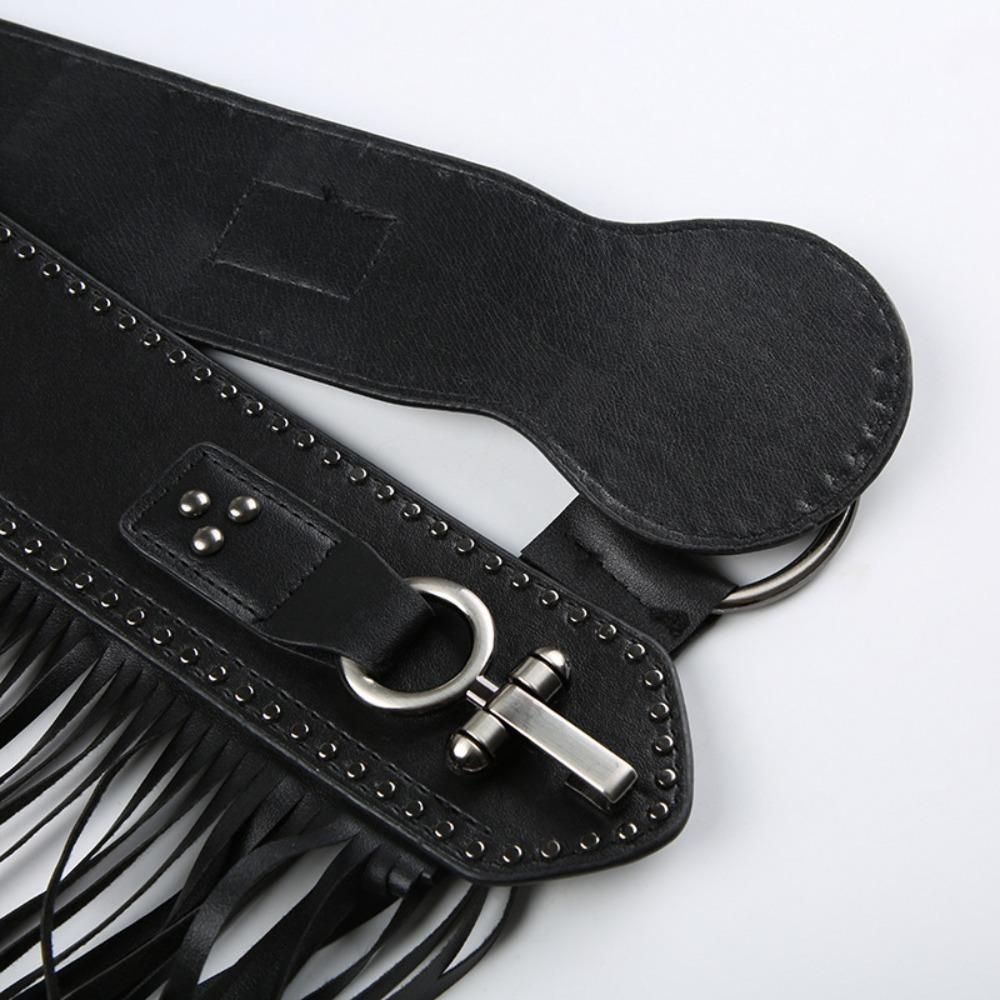 Zinc Zinc Alloy Rivets Belt Vintage Punk Belt Exaggerated Tassels Waistband Streetwear