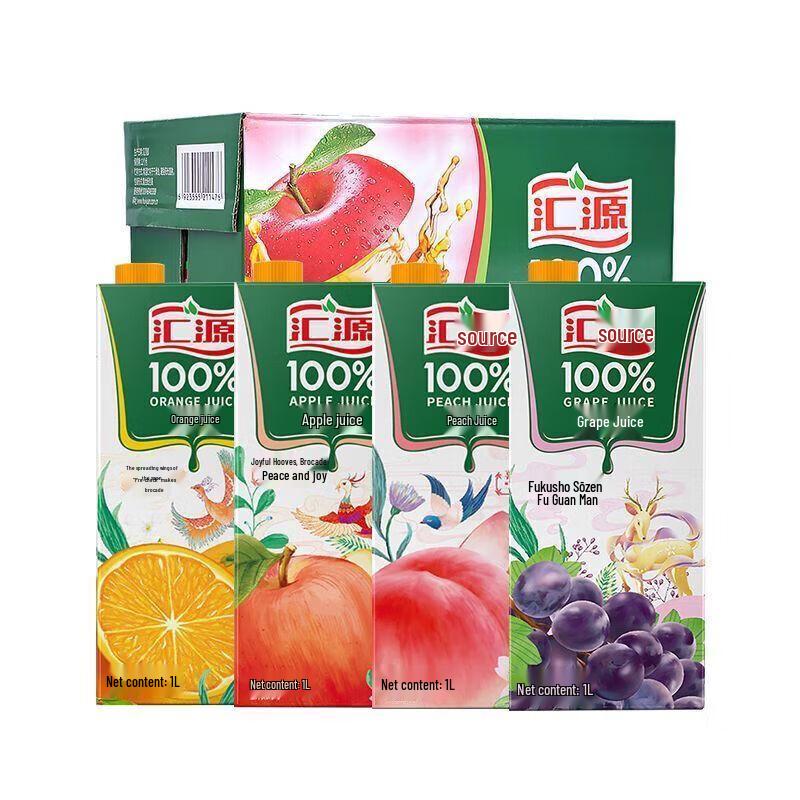Huiyuan 100% Mixed Fruit Juice (4 x 1L)