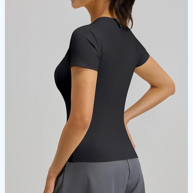 New Summer Women's Sports Tights Yoga Wear Short sleeved Tops Female Running Fitness T-shirts