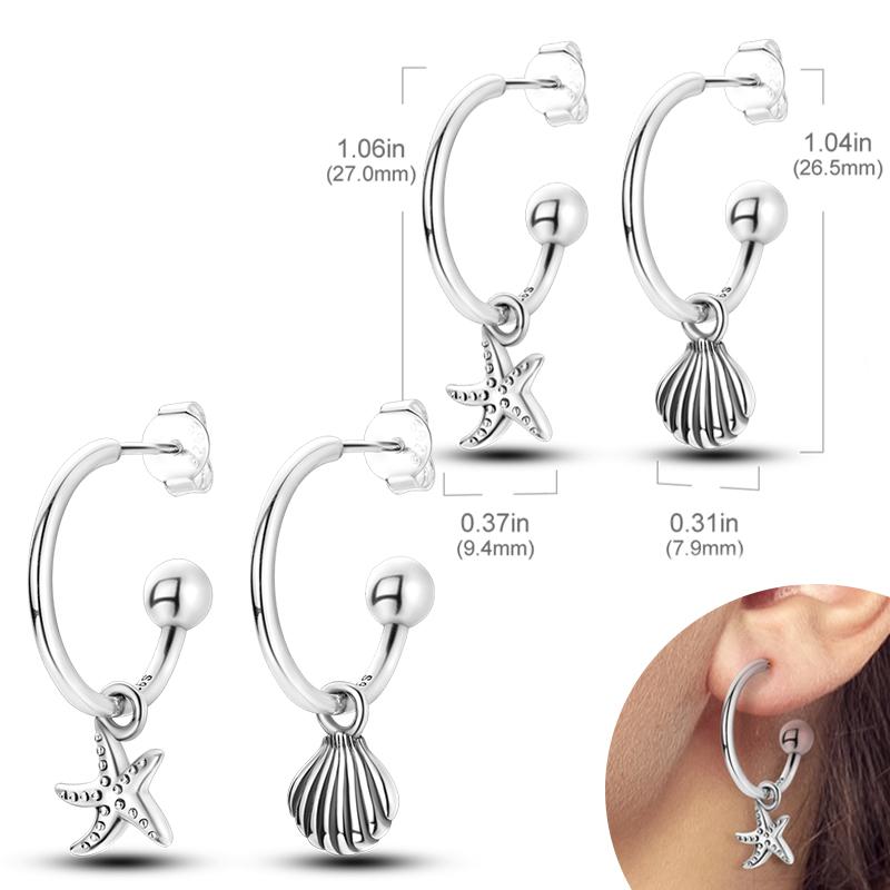New Women Earrings Original 925 Silver Hoop Earrings Engagement Wedding Birthday Drop Earring Women Jewelry Gifts
