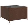 L shaped Garden Sofa Set with Table and Cushions Brown Poly Rattan