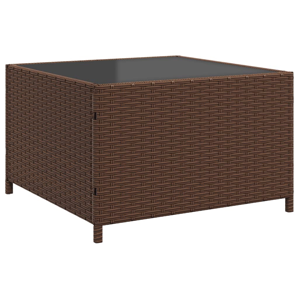 L shaped Garden Sofa Set with Table and Cushions Brown Poly Rattan