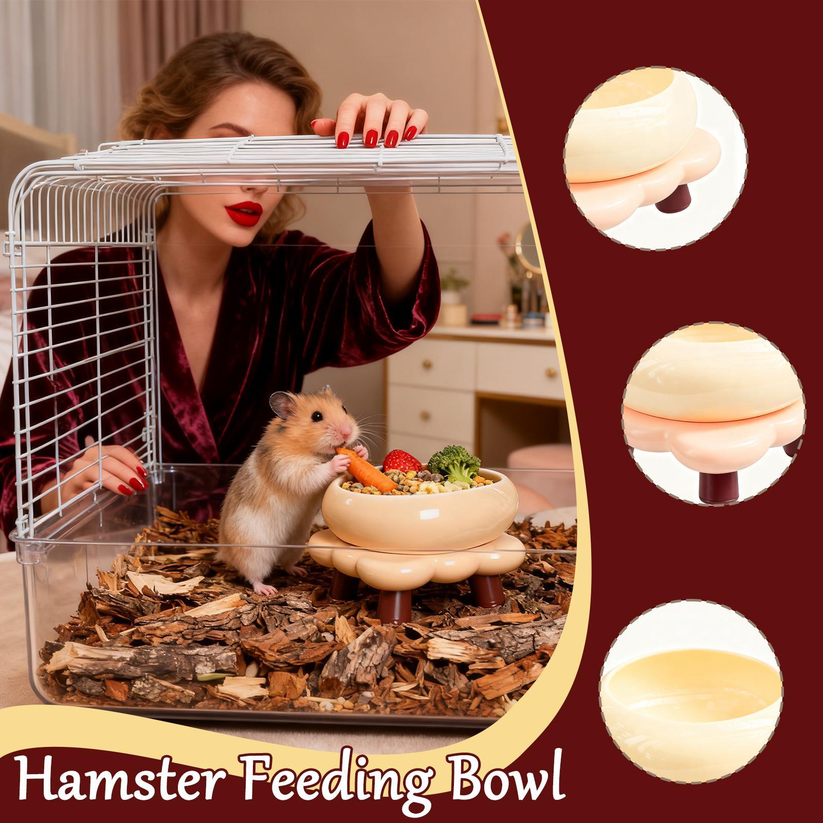 

Hamster Food Dish Bite-Resistant Small Animals Feeding Container Ceramic Hamster Sand Bath Container For Gerbils Mice Degus China Mainland