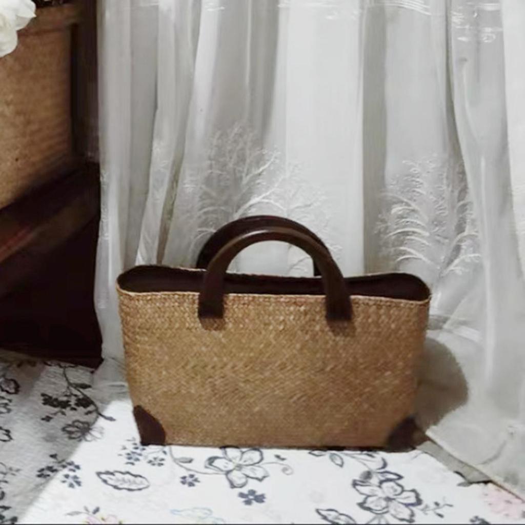 Stylish Casual Women Straw Handbag Handwoven Tote Bag Purse Hand Woven Rattan Birthday Gift