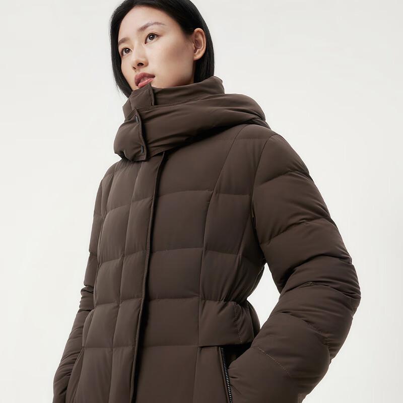 Tanboer Women's Long Hooded Belted Down Jacket (Model 530872Z)