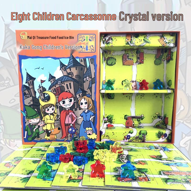 Carcassonne Tabletop Game - Chinese Version with River Expansion, Thick Board, & Wooden Components