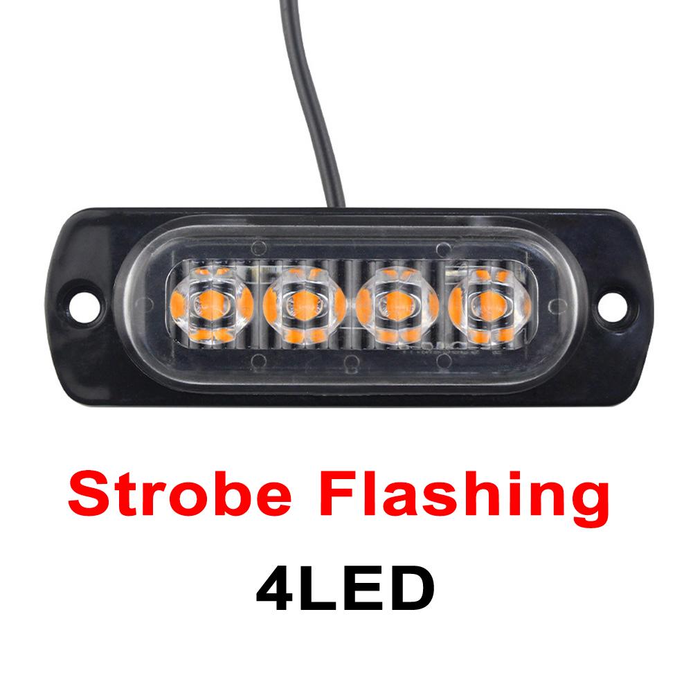 1pcs Led Strobe Warning Light Cheap Strobe Grille Flashing Lightbar Truck Car Beacon Lamp Amber Traffic Light 12V 24V Car Light